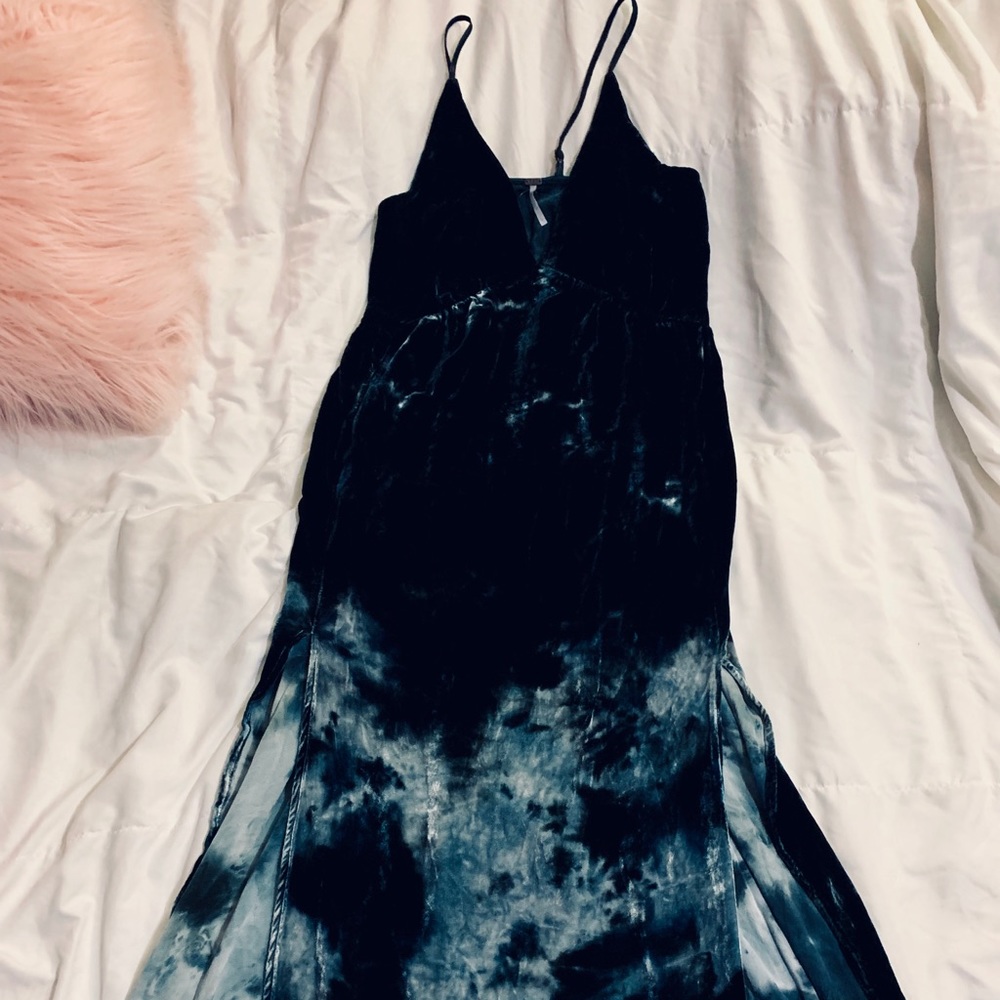 YFB Maxi Dress crushed velvet tye dye Small